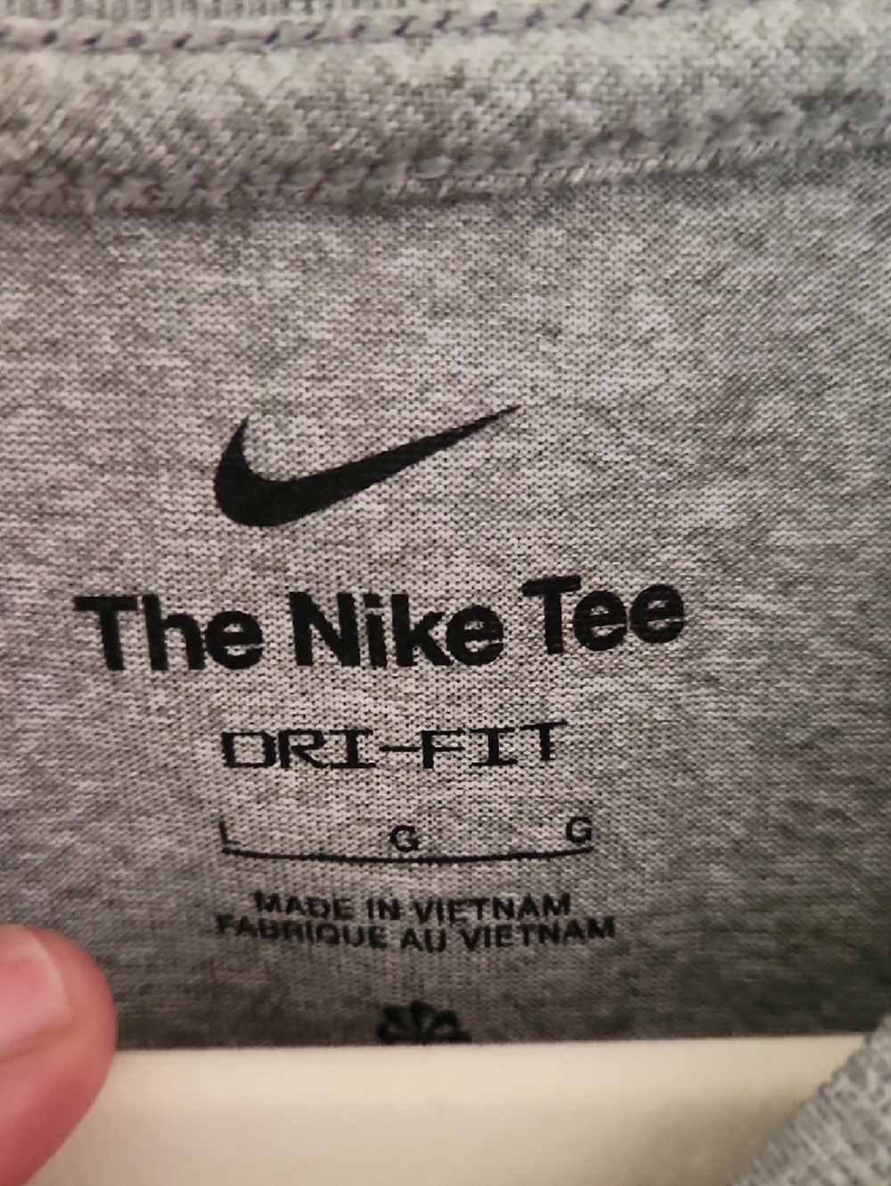 Nike Gray Long-Sleeve Kids Athletic Tee with White Swoosh - Picture 3 of 4